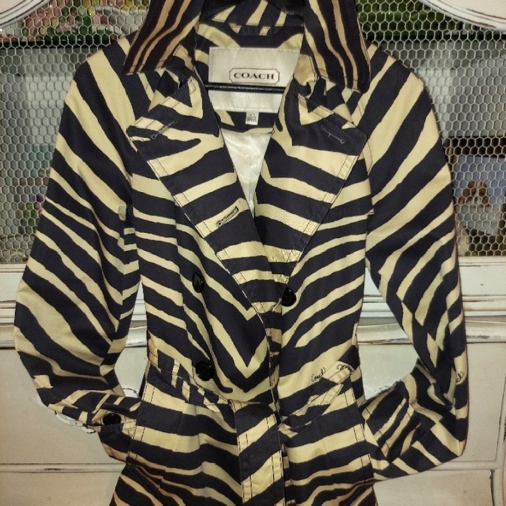 Coach Signature Zebra Pattern Lightweight Cotton … - image 2